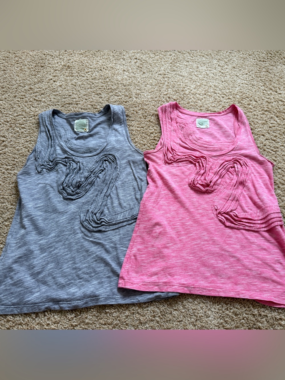 Anthropologie lot of 2 Tank Top Set - Gray & Pink